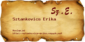 Sztankovics Erika névjegykártya